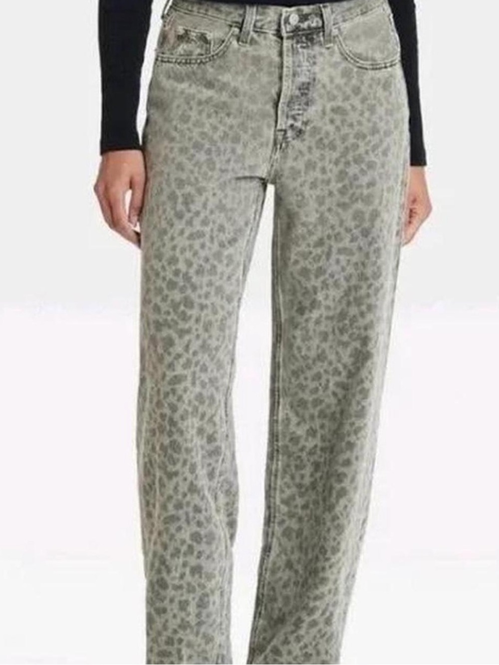 Universal Thread Olive Leopard Straight Leg Jeans